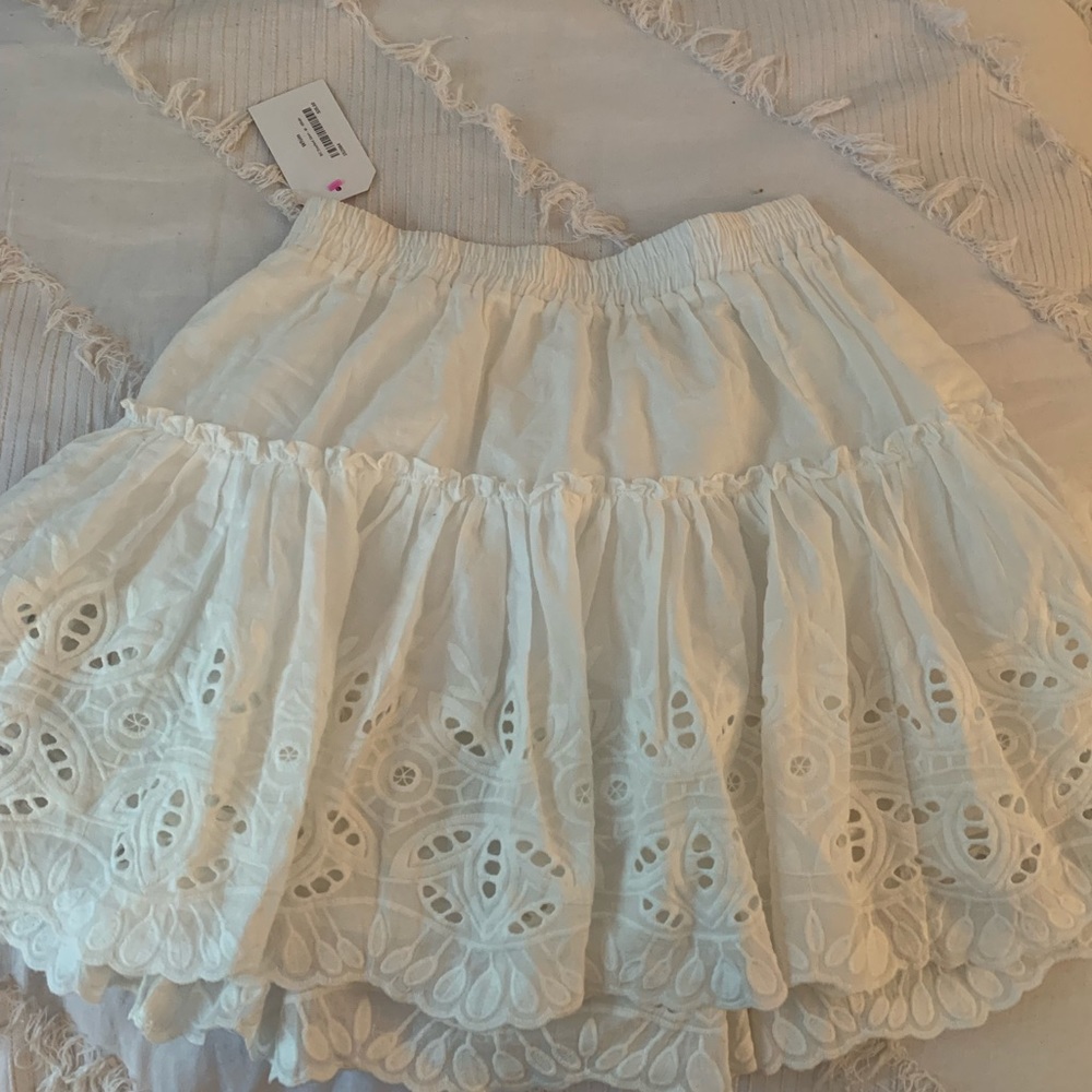 NWT white lace whim love skirt